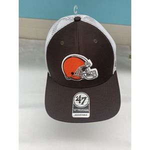 NWT Cleveland Browns Hat '47 Snapback White Mesh Cap Brown Orange Classic Logo